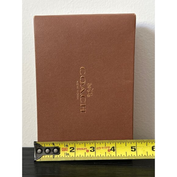 EMPTY Coach New York Brown Cardboard Box w/Receipt Holder Wallet Clutch Box - Picture 11 of 13